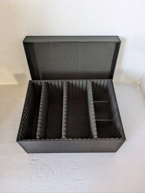 Storage Box Black Home Organization Box Adjustable Inside Dividers